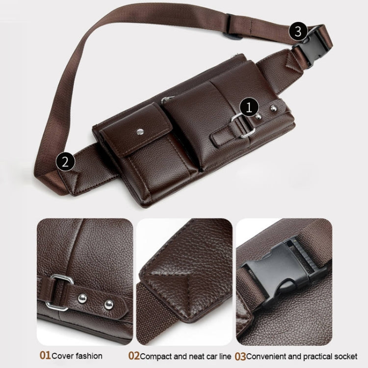 Universal Outdoor Men Shoulder Messenger Bags Retro Men Waist Bag, Size: S (24.5cm x 13cm x 1cm)