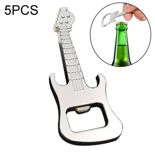 5 PCS Multi-function Guitar Bottle Opener Key Chain Car Key Pendant, Size: 8.5x3.5cm