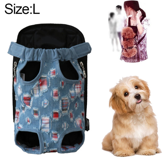 Front Pet Carrier Dog Backpack Bag, Size：L