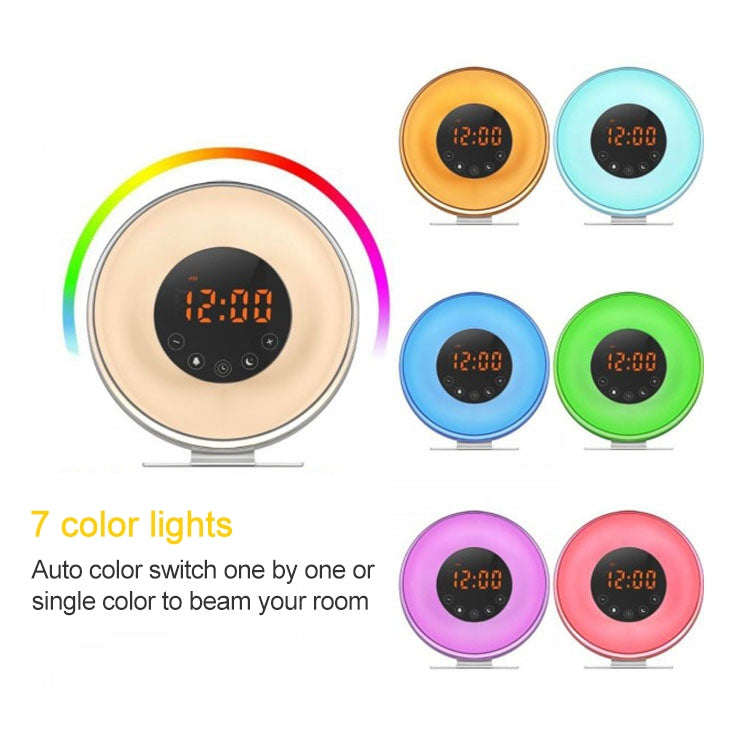 Multi-function Led Touch Intelligent Wake-up Light Alarm Clock with FM Radio