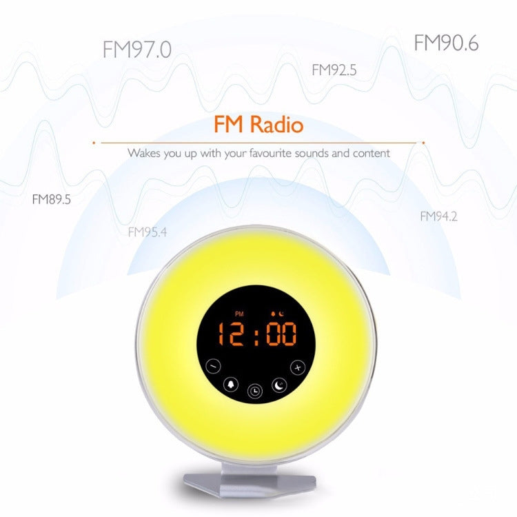Multi-function Led Touch Intelligent Wake-up Light Alarm Clock with FM Radio