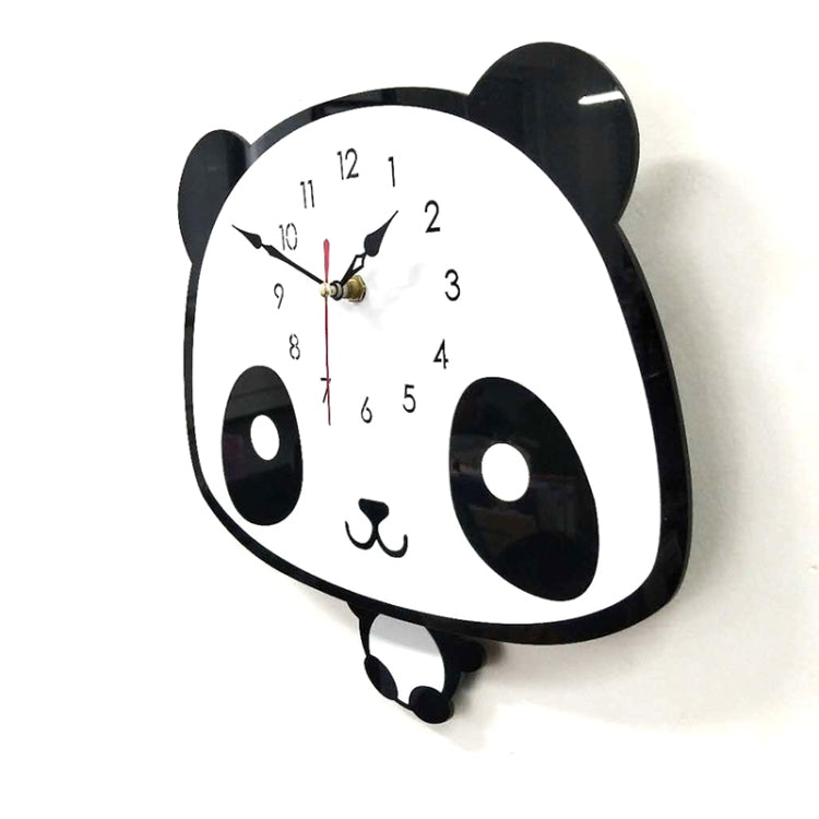 Creative Home Office Bedroom Decoration Panda Swing Acrylic Wall Clock