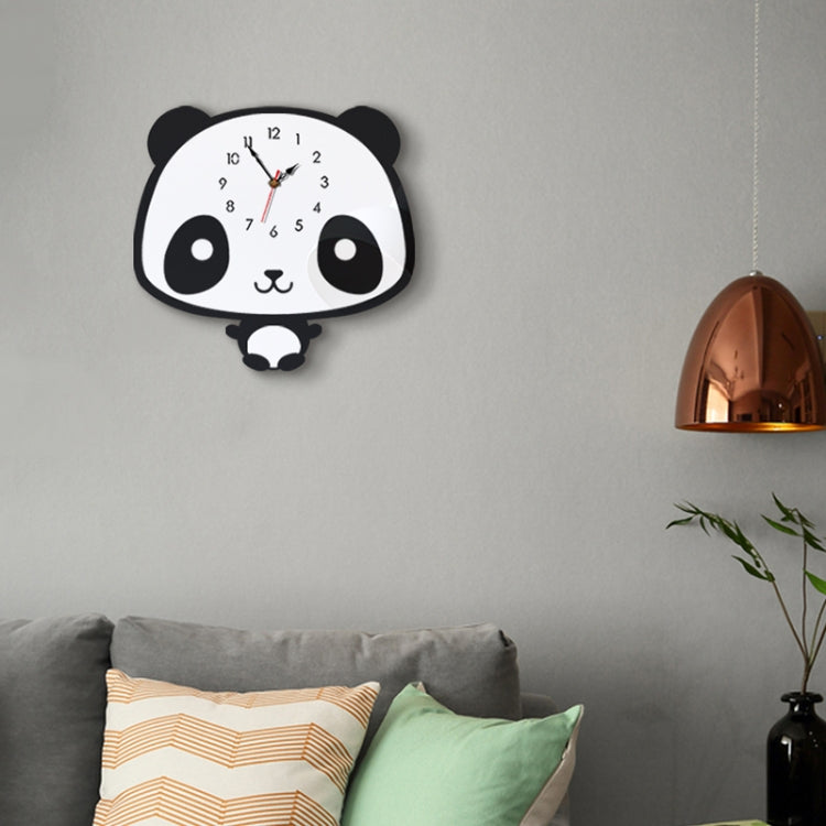 Creative Home Office Bedroom Decoration Panda Swing Acrylic Wall Clock