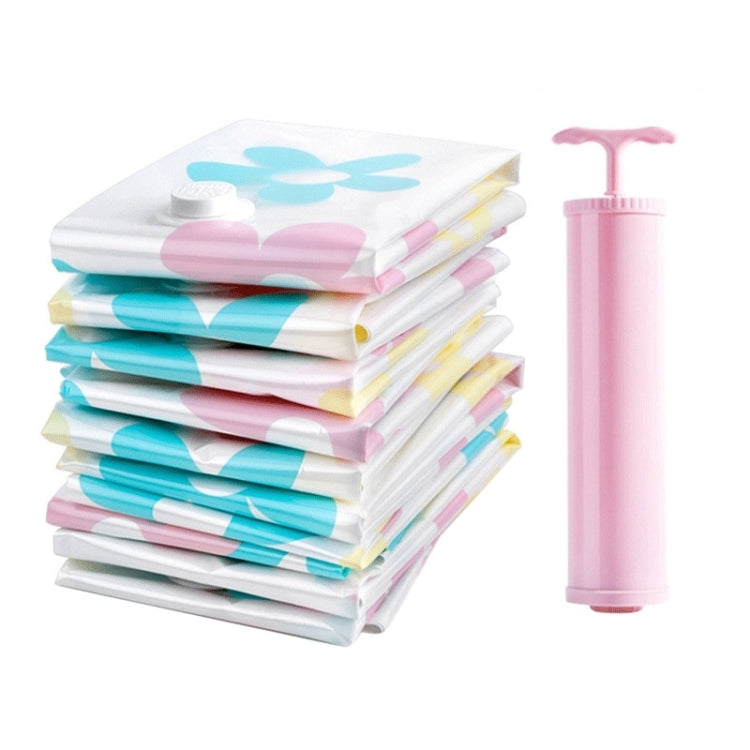 11 PCS Space Saving Sunflowers Pattern Vacuum Storage Bag, Thinken Quilts Clothing Vacuum Seal Storage Bag with a Hand Pump, Including: 3 PCS 80*100 cm，2 PCS 60*80 cm, 3 PCS 50*70 cm, 2 PCS 40*60 cm