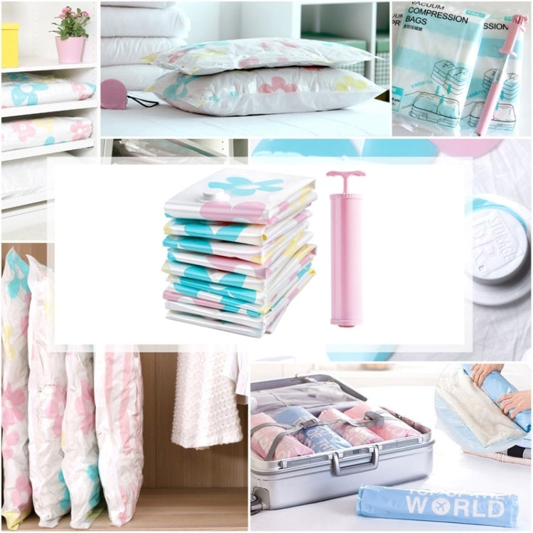 11 PCS Space Saving Sunflowers Pattern Vacuum Storage Bag, Thinken Quilts Clothing Vacuum Seal Storage Bag with a Hand Pump, Including: 3 PCS 80*100 cm，2 PCS 60*80 cm, 3 PCS 50*70 cm, 2 PCS 40*60 cm