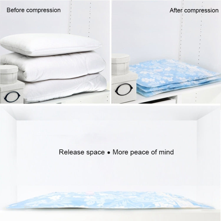 Space Saving Orchids Pattern Vacuum Storage Bag, Thinken Quilts Clothing Vacuum Seal Storage Bag with, Size: 70*100 cm