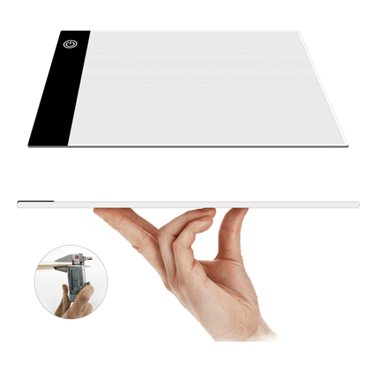 A5 Size Ultra-thin USB Three Level of Brightness Dimmable Acrylic Copy Boards Anime Sketch Drawing Sketchpad, with USB Cable & Plug