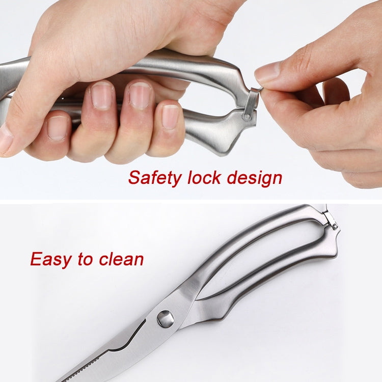 10 inch Kitchen Poultry Fish Chicken Bone Stainless Steel Cutter Cook Gadget Shear, Blister Package