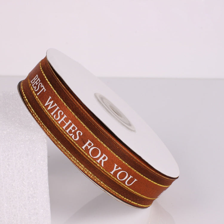 English Letter Colored Printed Ribbons Phnom Penh Gift Bouquet Ribbons Bowknot Flowers Packaging Ribands , Size: 45m x 2.5cm