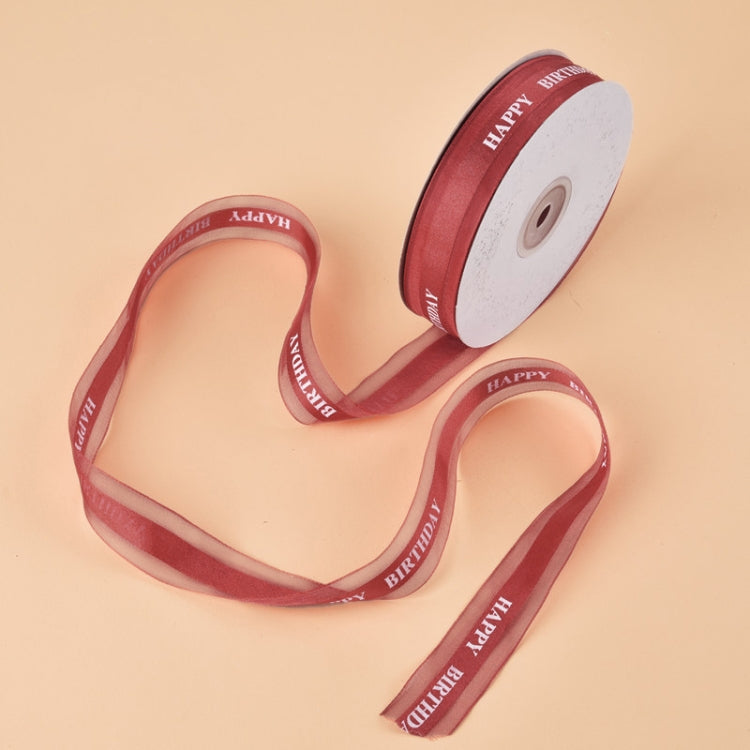 English Letter Colored Printed Ribbons Gift Bouquet Ribbons Bowknot Flowers Packaging Ribands , Size: 45m x 2.5cm