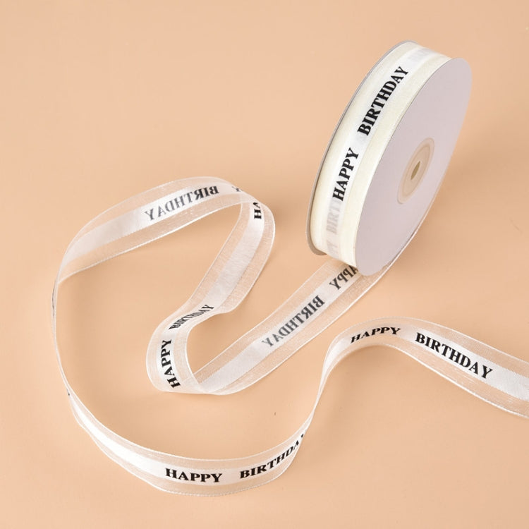 English Letter Colored Printed Ribbons Gift Bouquet Ribbons Bowknot Flowers Packaging Ribands , Size: 45m x 2.5cm