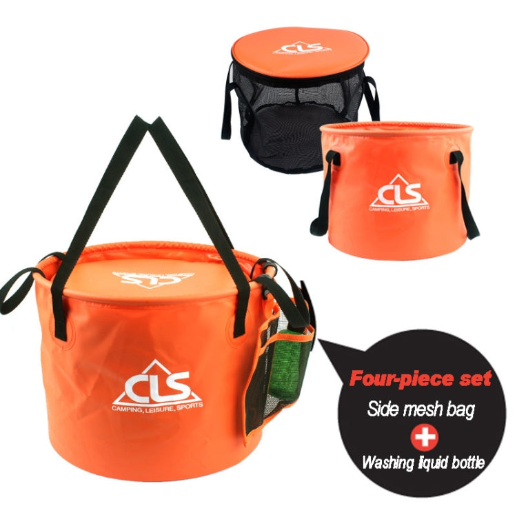 30L 4 in 1 PVC Outdoor Folding Double Drain Basket Camping Fishing Gear Bag