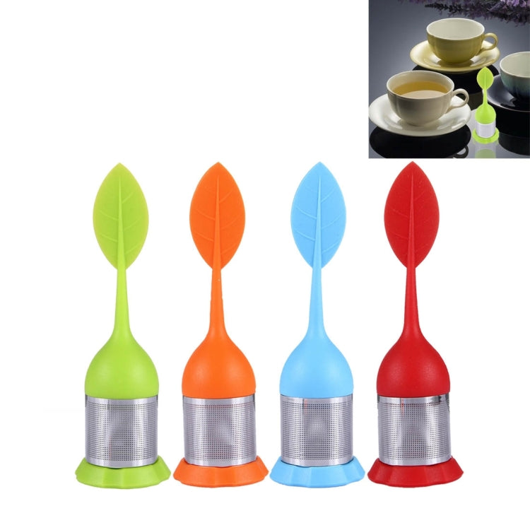 Food Grade Leaf Silicone Make Tea Bag Stainless Steel Tea Strainers, Random Color Delivery