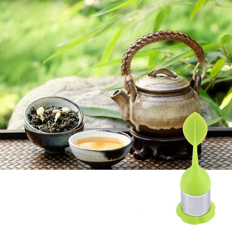 Food Grade Leaf Silicone Make Tea Bag Stainless Steel Tea Strainers, Random Color Delivery
