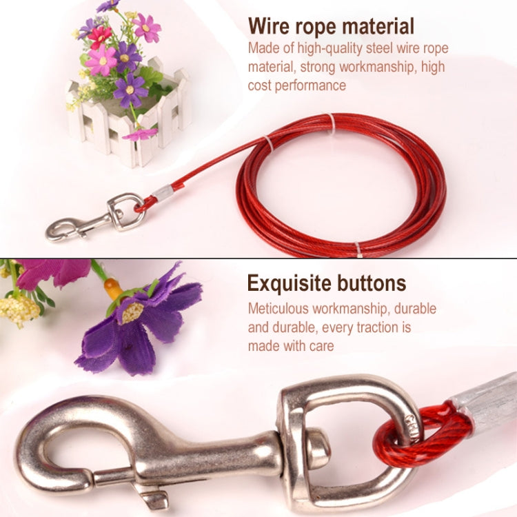 Double-end Steel Wire Rope Pet Dogs 2 in 1 Traction Rope Pet Walking Leads With Handle, Length: 10m,Random Color Delivery