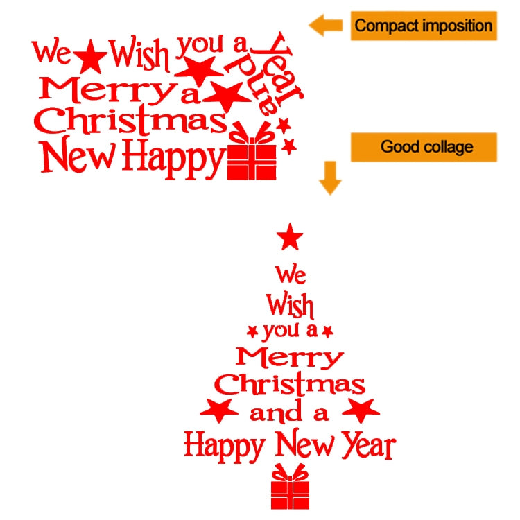 Blessing Christmas Tree Living Room Window Glass Door Removable Christmas Wall Sticker Decoration