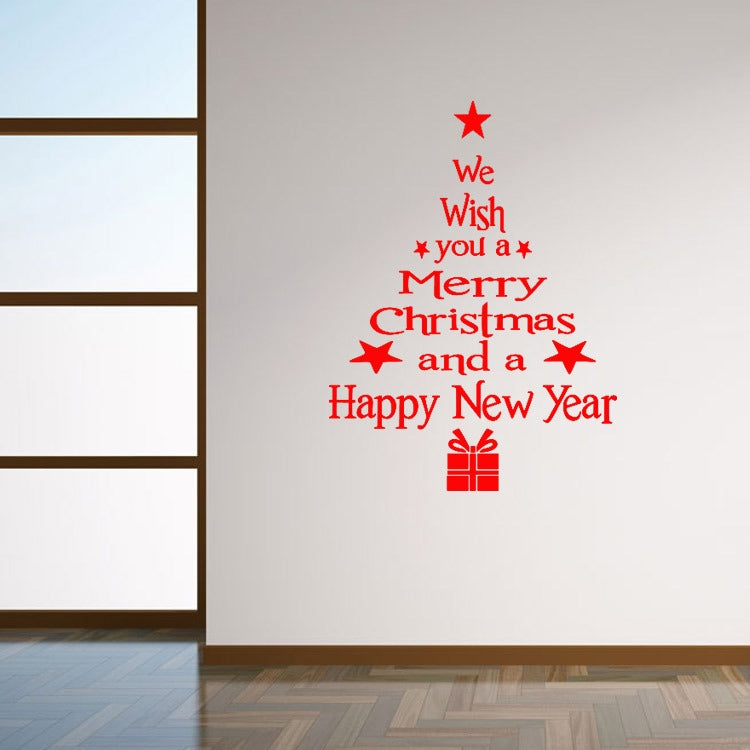 Blessing Christmas Tree Living Room Window Glass Door Removable Christmas Wall Sticker Decoration