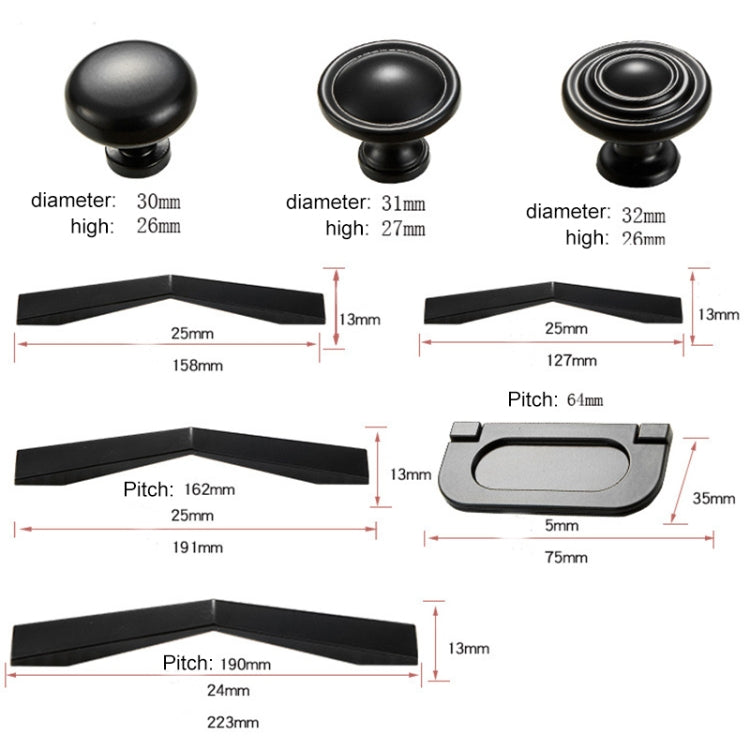 1052-64 Simple Cabinet Door Handle Drawer Wardrobe Zinc Alloy Handle