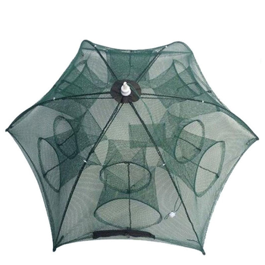 12 Holes Automatic Foldable Fishing Net Nylon Shrimp Crab Minnow Trap Fish Cast Net Fishing Tackle