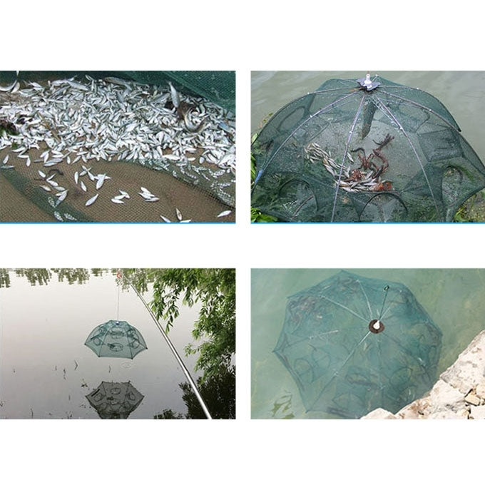 16 Holes Automatic Foldable Fishing Net Nylon Shrimp Crab Minnow Trap Fish Cast Net Fishing Tackle