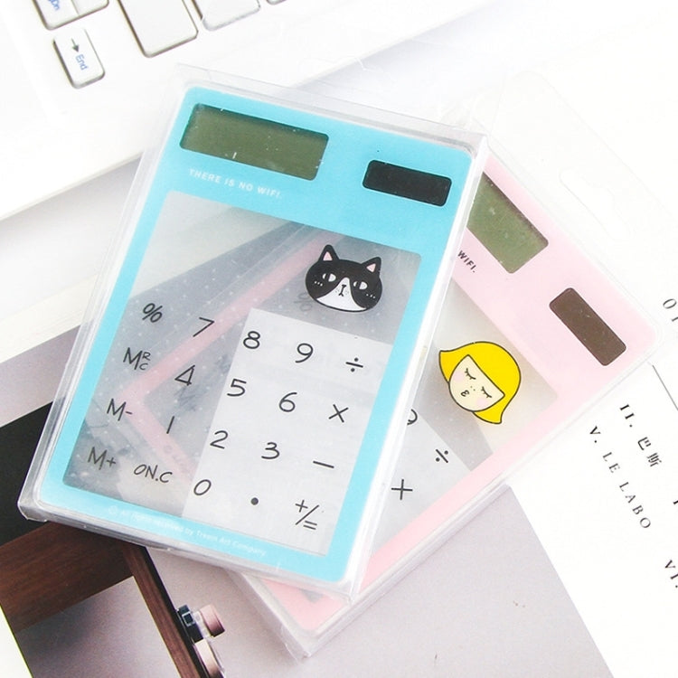 8 Digits LED Screen Calculator with Transparent Touch Pad & Solar Panel, Random Color Delivery