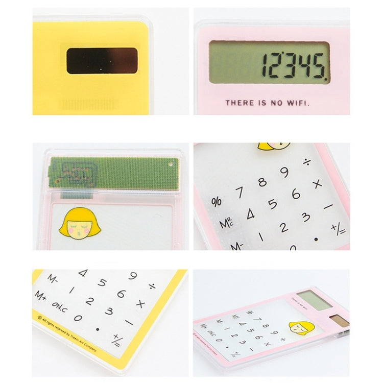 8 Digits LED Screen Calculator with Transparent Touch Pad & Solar Panel, Random Color Delivery