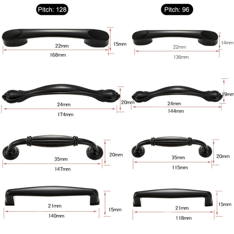 6225A-64 Simple Cabinet Door Handle Drawer Wardrobe Zinc Alloy Handle