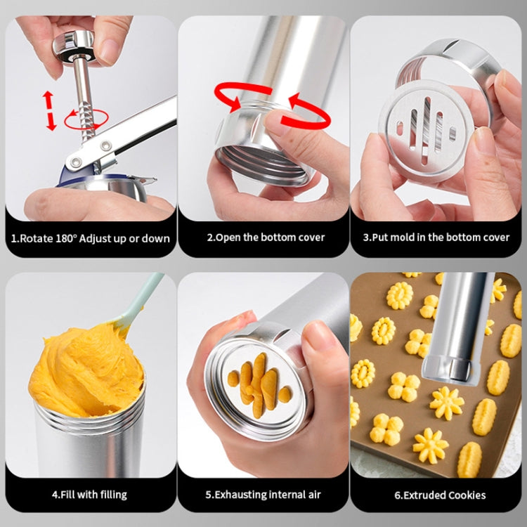 Multifunctional  Household Cookie Biscuit Machine Tool Mold Decorating Mounted DIY Baking with 20 Moulds & 4 Nozzles