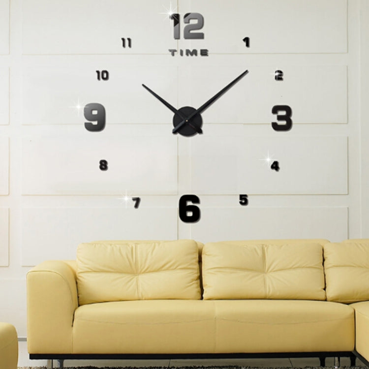 Bedroom Home Decoration Mirrored Number Frameless Large 3D DIY Wall Sticker Mute Clock, Size: 100*100cm