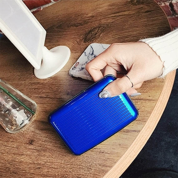 Aluminum Alloy and High Quality ABS Resin Name Card Case Anti-magnetic Bank Card Case, Random Color Delivery