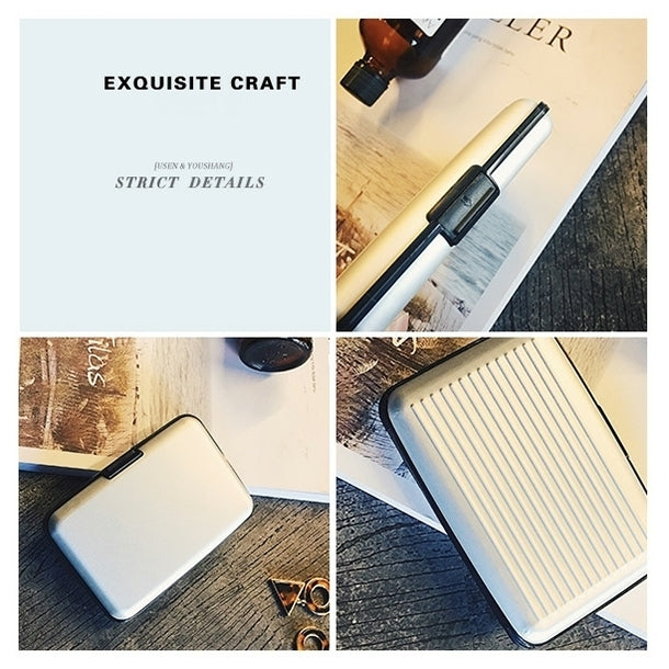 Aluminum Alloy and High Quality ABS Resin Name Card Case Anti-magnetic Bank Card Case, Random Color Delivery
