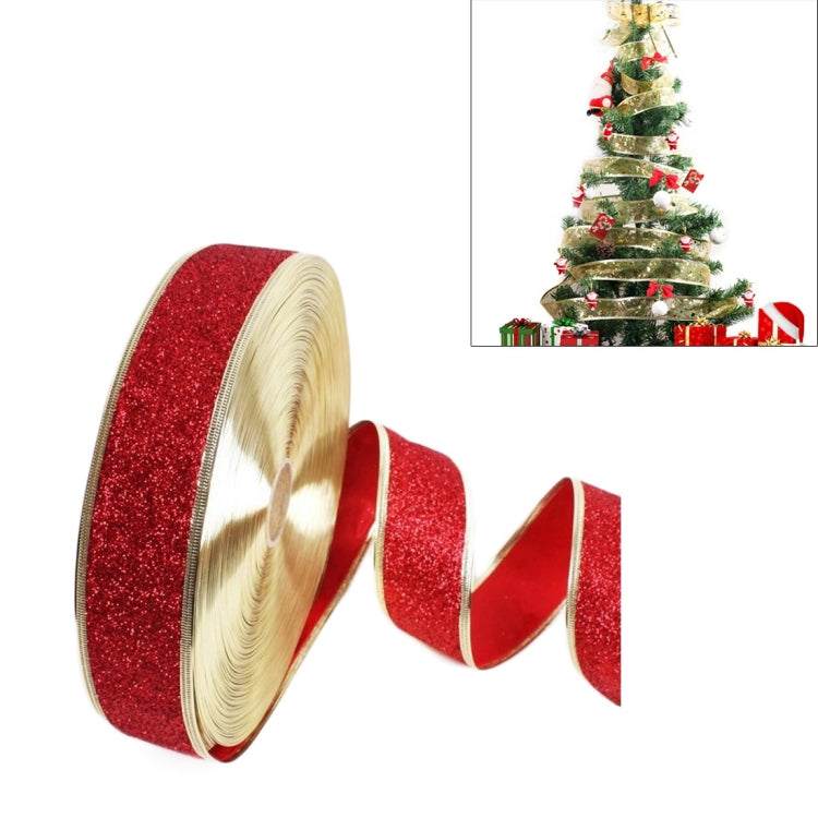 2m Christmas Party Decoration Glitter Powder Christmas Tree Decoration Ribbon