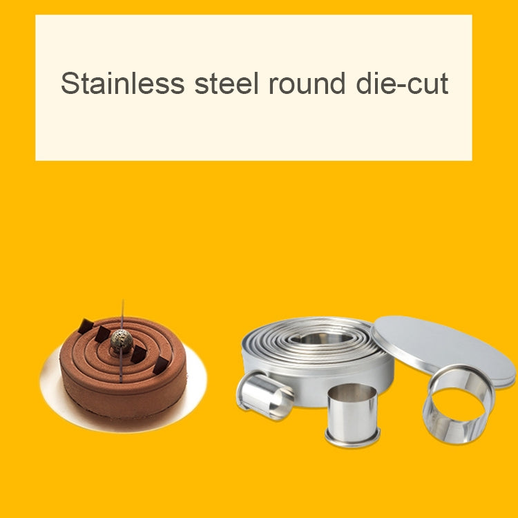 12 PCS / Set Stainless Steel Round Shape Cutting Mould Mousse Cake Doughnut Baking Tools