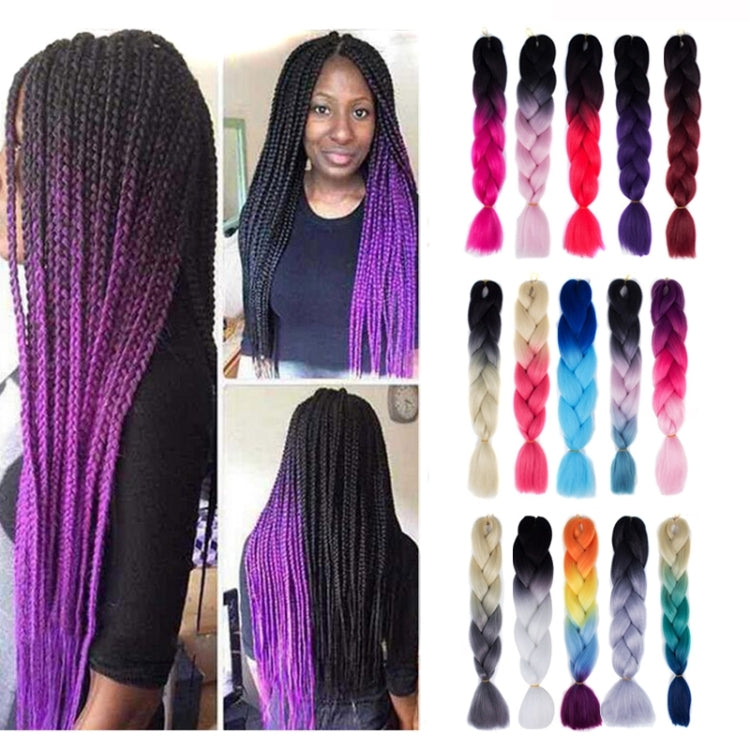 Fashion Color Gradient Individual Braid Wigs Chemical Fiber Big Braids, Length: 60cm(18Navy Blue+Sky Blue)