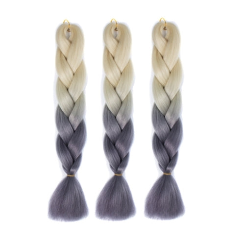 Fashion Color Gradient Individual Braid Wigs Chemical Fiber Big Braids, Random Color Delivery, Length: 60cm
