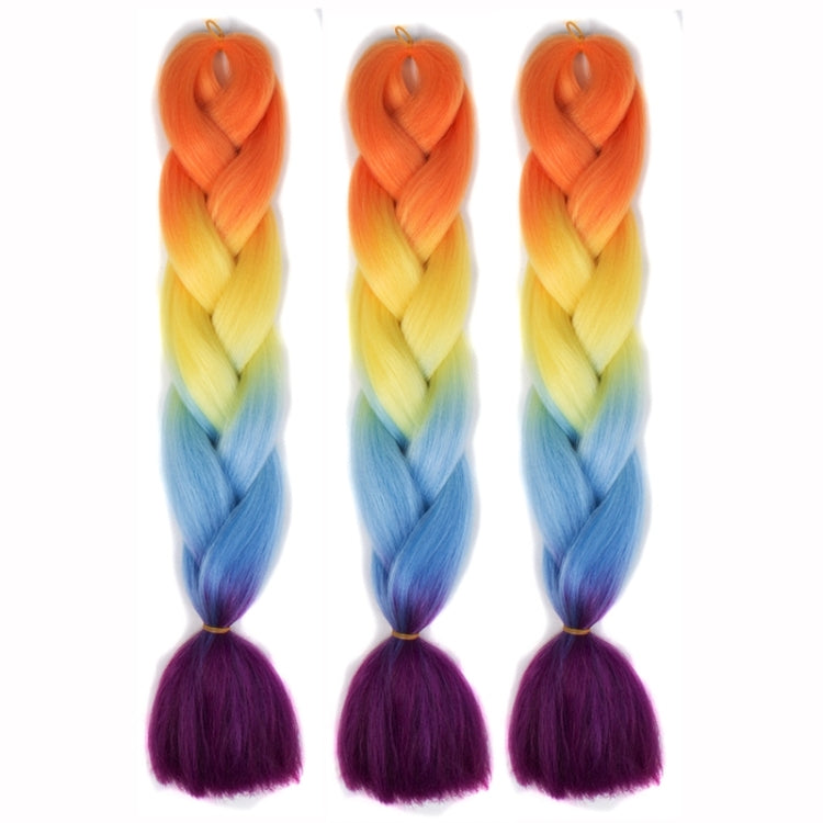 Fashion Color Gradient Individual Braid Wigs Chemical Fiber Big Braids, Random Color Delivery, Length: 60cm