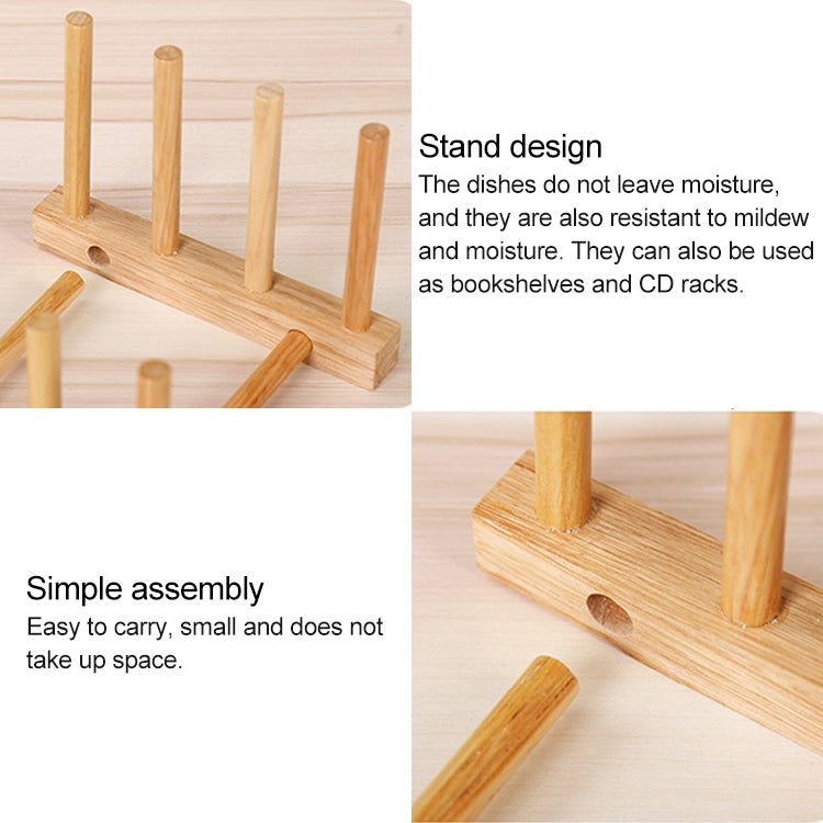 Solid Wood Dish Drip Rack Plate Holder, Size: 14x12x10cm