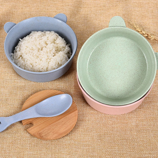 Balcherlam Baby Wheat Stalk Materials Bowls + Spoon Kit, Random Color Delivery