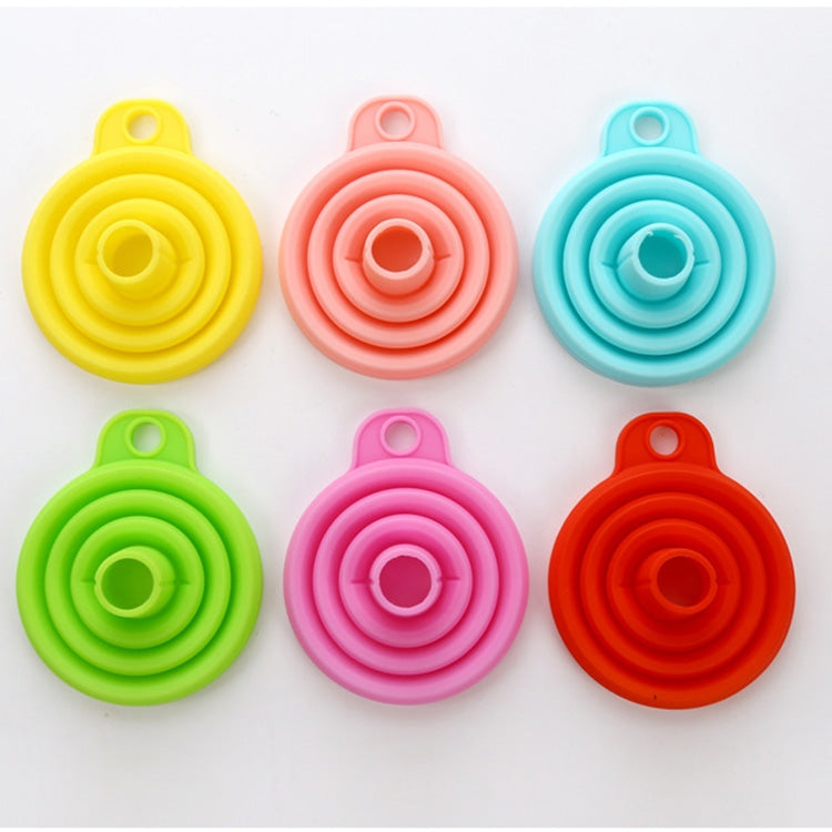 Mini Silicone Foldable Telescopic Funnel Random Color Delivery