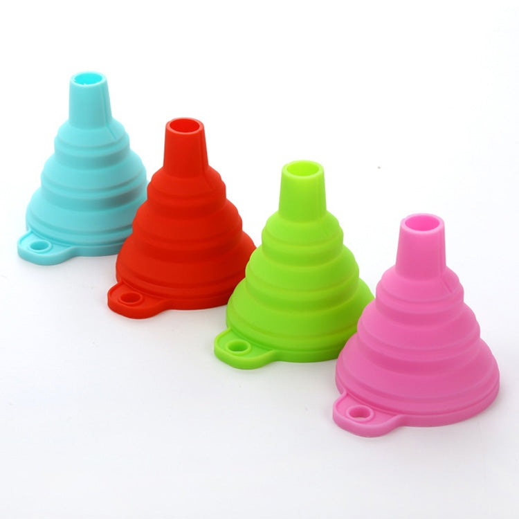 Mini Silicone Foldable Telescopic Funnel Random Color Delivery