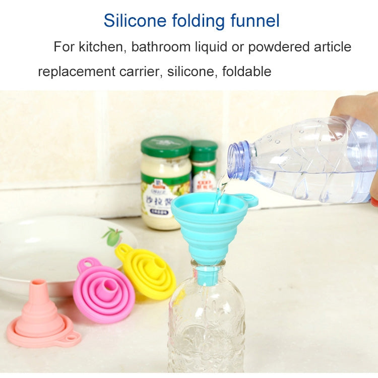 Mini Silicone Foldable Telescopic Funnel Random Color Delivery