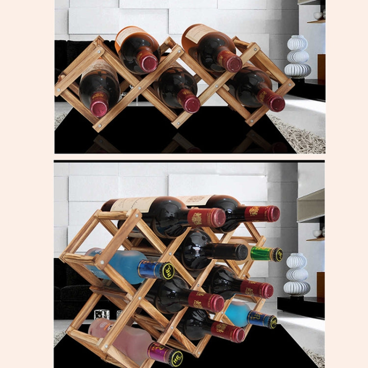 6 Bottles Racks Foldable Wine Stand Wooden Wine Holder Kitchen Bar Display Shelf