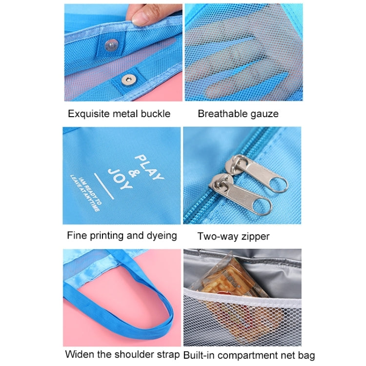 Portable Double Layer Mesh Sport Duffel Beach Picnic Shoulder Storage Bag Handbag