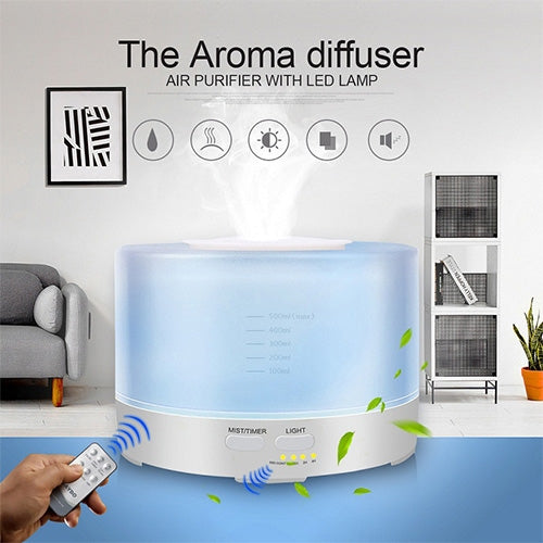 T700 Remote Control Clear White Air Humidifier Automatic Alcohol Sprayer Essential Oil Diffuser Ultrasonic Mist Maker Ultrasonic Aroma Diffuser Atomizer Color LED, Capacity: 700ml, DC 24V, US Plug