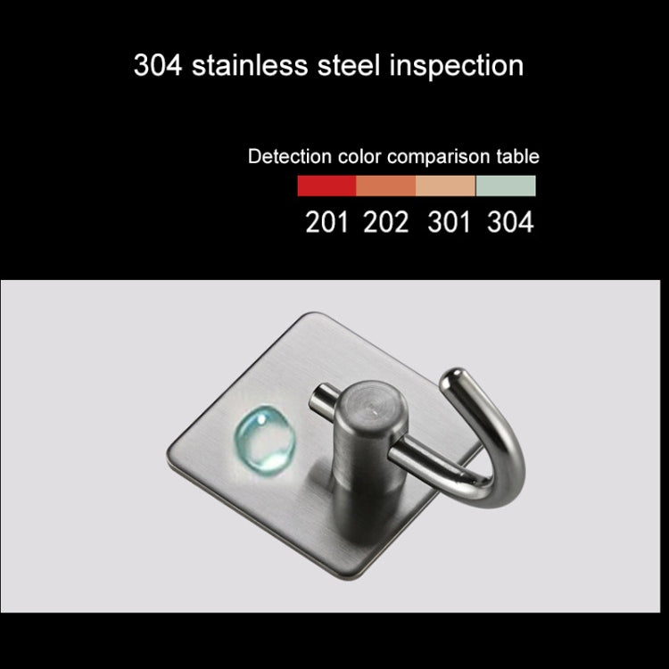 MYD-1038 304 Stainless Steel Sticky Hook Kitchen Bathroom Multi-functional Hole Free Wall Mount Holder