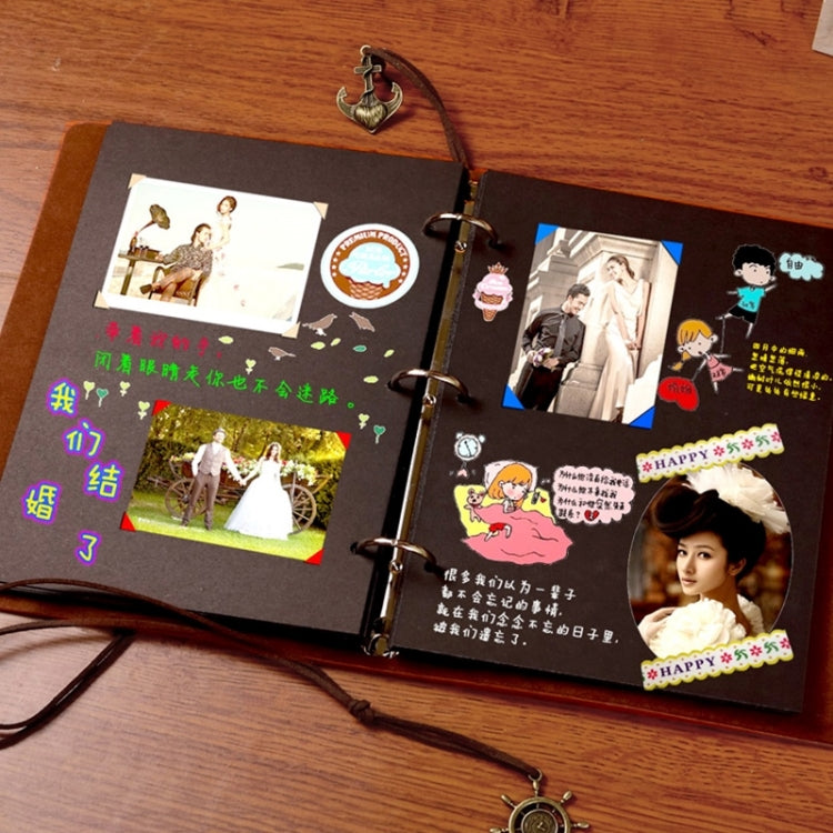 DIY Creativity Loose-leaf Type Retro Imitation Leather Lashing Children Growth Memorial Photo Album