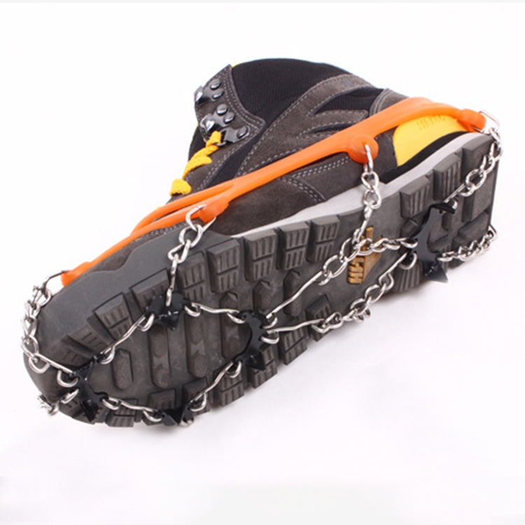One Pair 8 Teeth Anti-Slip Ice Gripper Hiking Climbing Chain Shoes Covers