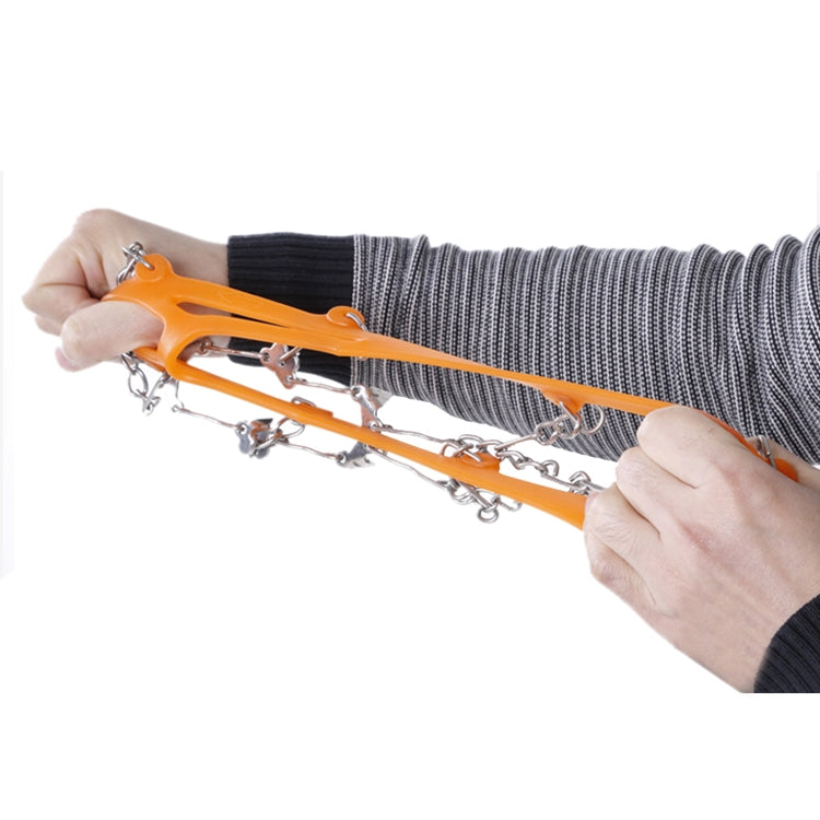 One Pair 8 Teeth Anti-Slip Ice Gripper Hiking Climbing Chain Shoes Covers