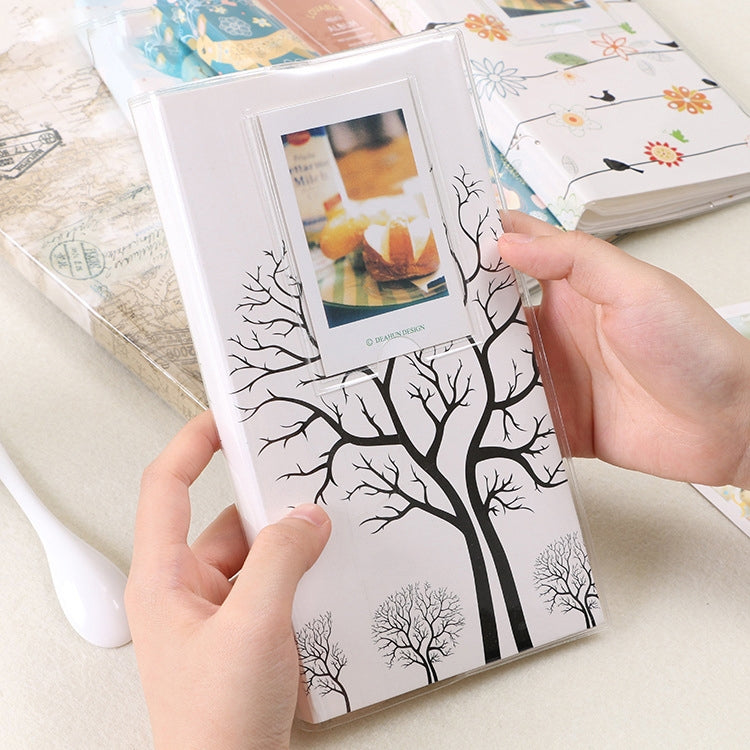 3 inch DIY Creativity Insert Type Mini Exquisite Photo Album, Four Leaf Clover Pattern, Many Trees Dry Pattern, Forest Deer Pattern, Iron Tower Pattern, Little Swallow Pattern, Baymax Pattern