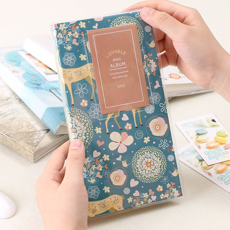 3 inch DIY Creativity Insert Type Mini Exquisite Photo Album, Four Leaf Clover Pattern, Many Trees Dry Pattern, Forest Deer Pattern, Iron Tower Pattern, Little Swallow Pattern, Baymax Pattern